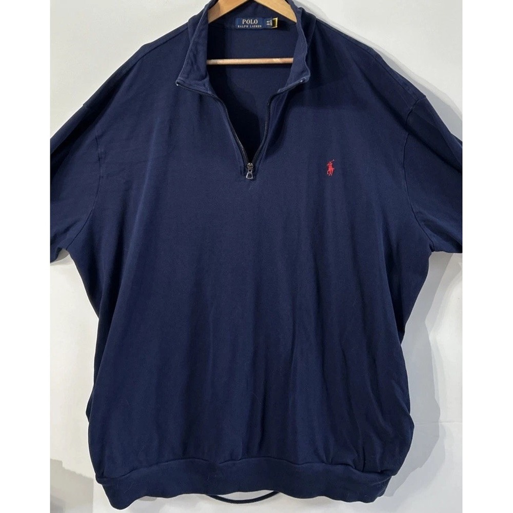 Mens Polo Ralph Lauren Big & Tall 1/4 Zip Pullover Sz 3XLT Front Pockets Clean - Picture 2 of 8